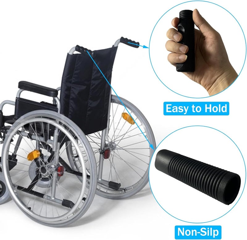 LODMOD Wheelchair Replacement Hand Grips - Transport Chairs Handles, 7/8" ID, 1 Pair - Image 4